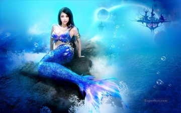  Meerjungfrau Kunst - Meerjungfrau Leben Ozean